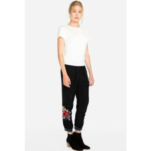 Johnny Was Black Vicki Jogger Embroidered XL NEW